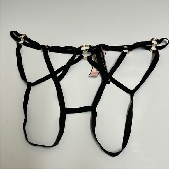 Victoria Secret Cheekini Tanga Black  Sz XL strappy panties. NWT - Picture 3 of 5
